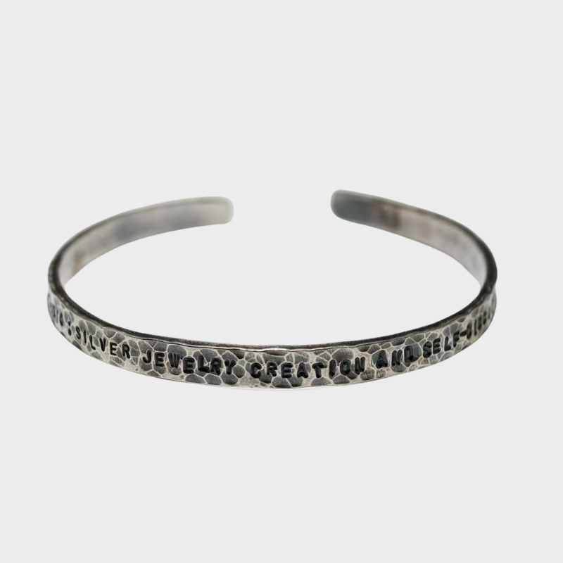 Engraved antique & hammer style bracelet